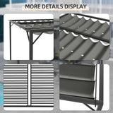 Metal Pergola With Retractable Fabric Roof 280cm Width x 300cm Depth - Velmora
