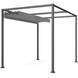 Metal Pergola With Retractable Roof 298cm Width x 213cm Depth - Velmora