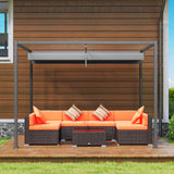 Metal Pergola With Retractable Roof 298cm Width x 213cm Depth - Velmora