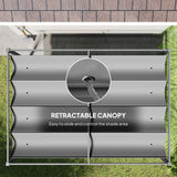 Metal Pergola With Retractable Roof 298cm Width x 213cm Depth - Velmora