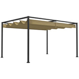 Metal Pergola With Retractable Roof 298cm Width x 213cm Depth - Velmora