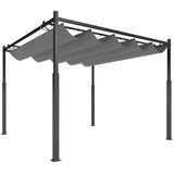 Metal Pergola With Retractable Roof 298cm Width x 298cm Depth - Velmora