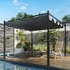 Metal Pergola With Retractable Roof 298cm Width x 298cm Depth - Velmora