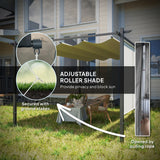 Metal Pergola With Retractable Roof 390cm Width x 293cm Depth - Velmora