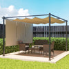 Metal Pergola With Retractable Roof 390cm Width x 293cm Depth - Velmora