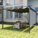 Metal Pergola With Retractable Roof 390cm Width x 293cm Depth - Velmora
