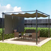 Metal Pergola With Retractable Roof 390cm Width x 293cm Depth - Velmora
