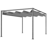 Metal Pergola With Retractable Roof 400cm Width x 300cm Depth - Velmora