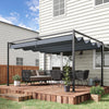 Metal Pergola With Retractable Roof 400cm Width x 300cm Depth - Velmora