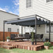 Metal Pergola With Retractable Roof 400cm Width x 300cm Depth - Velmora