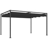 Metal Pergola With Retractable Roof 400cm Width x 300cm Depth - Velmora