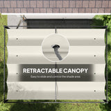Metal Pergola With Retractable Roof 400cm Width x 300cm Depth - Velmora