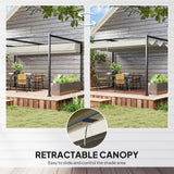 Metal Pergola With Retractable Roof 400cm Width x 300cm Depth - Velmora