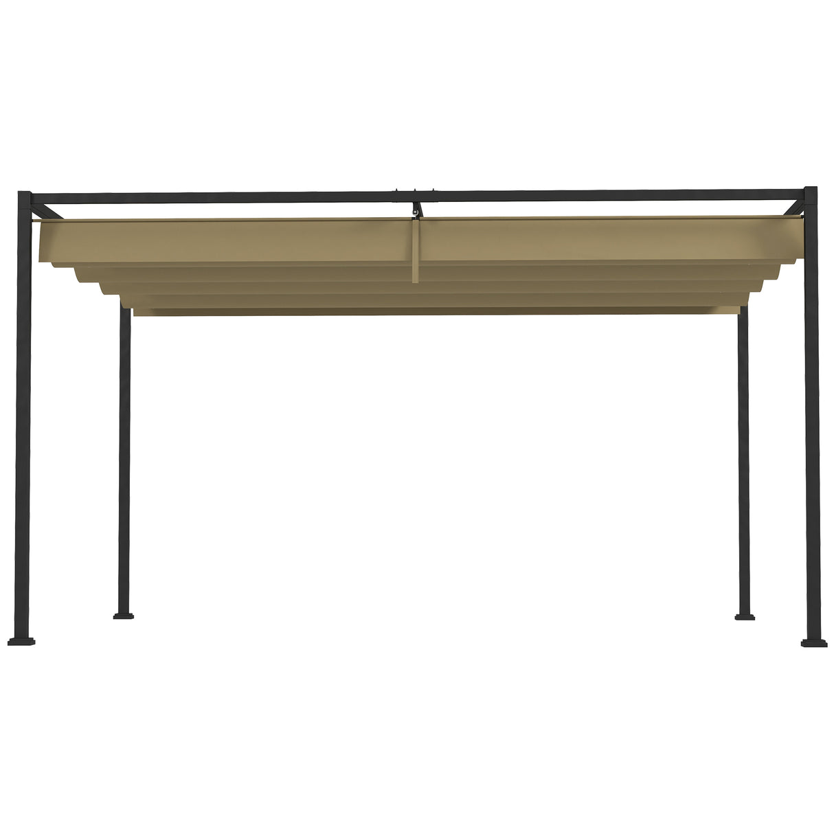 Metal Pergola With Retractable Roof 400cm Width x 300cm Depth - Velmora
