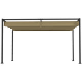 Metal Pergola With Retractable Roof 400cm Width x 300cm Depth - Velmora