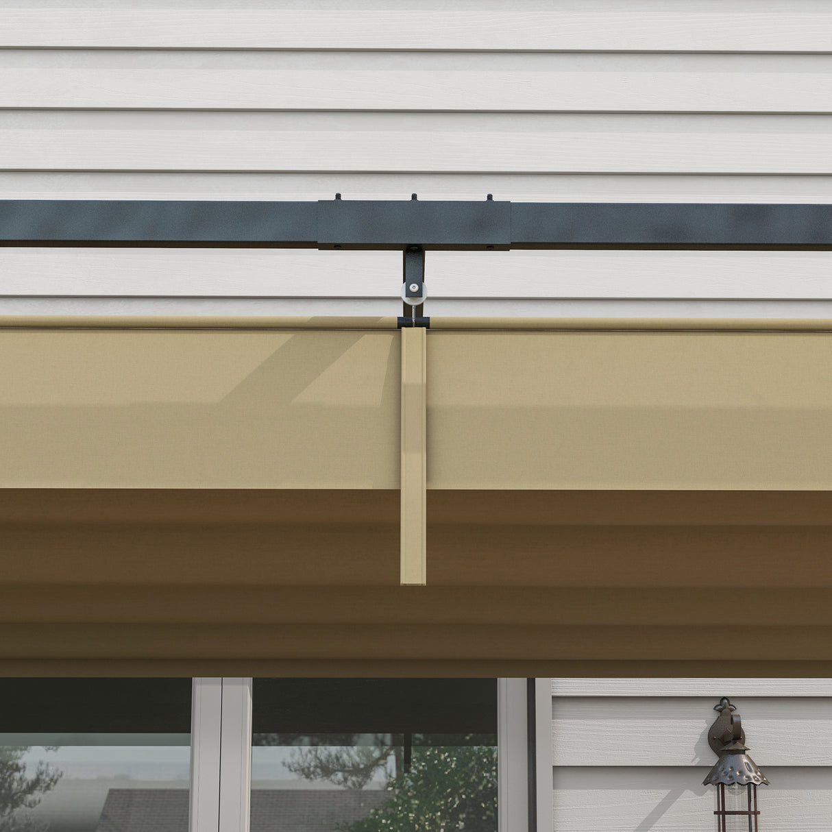Metal Pergola With Retractable Roof 400cm Width x 300cm Depth - Velmora