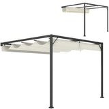 Metal Pergola With Sliding Canopy 297cm Width x 297cm Depth - Velmora