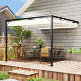 Metal Pergola With Sliding Canopy 297cm Width x 297cm Depth - Velmora