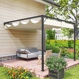 Metal Pergola With Sliding Canopy 297cm Width x 297cm Depth - Velmora