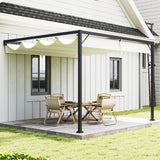 Metal Pergola With Sliding Canopy 297cm Width x 297cm Depth - Velmora
