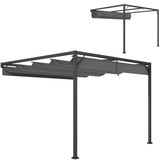 Metal Pergola With Sliding Canopy 297cm Width x 297cm Depth - Velmora