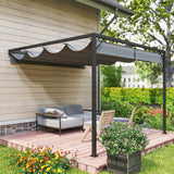 Metal Pergola With Sliding Canopy 297cm Width x 297cm Depth - Velmora