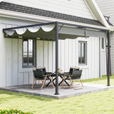 Metal Pergola With Sliding Canopy 297cm Width x 297cm Depth - Velmora
