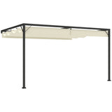 Metal Pergola With Sliding Canopy 397cm Width x 297cm Depth - Velmora