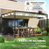 Metal Pergola With Sliding Canopy 397cm Width x 297cm Depth - Velmora
