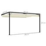 Metal Pergola With Sliding Canopy 397cm Width x 297cm Depth - Velmora