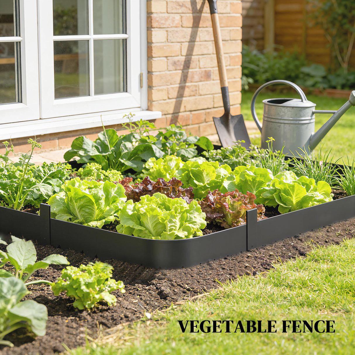 Metal Picket Garden Fence Panels 102cm Wide x 15cm High in Set Of 5 - Velmora