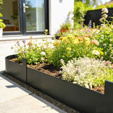 Metal Picket Garden Fence Panels 102cm Wide x 20cm High in Set Of 5 - Velmora
