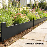 Metal Picket Garden Fence Panels 102cm Wide x 20cm High in Set Of 5 - Velmora