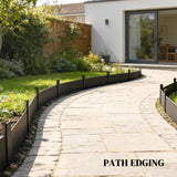 Metal Picket Garden Fence Panels 102cm Wide x 20cm High in Set Of 5 - Velmora
