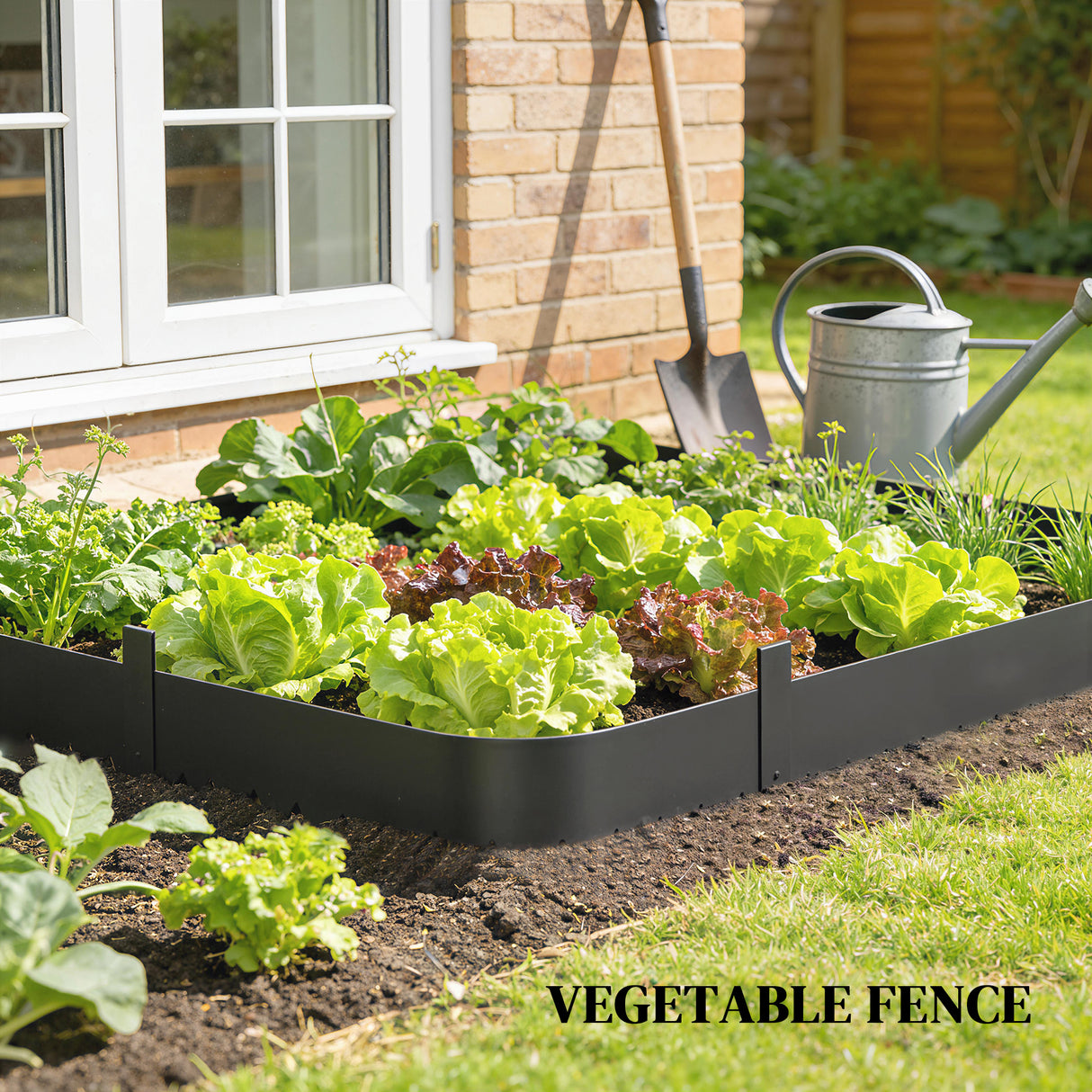 Metal Picket Garden Fence Panels 102cm Wide x 20cm High in Set Of 5 - Velmora