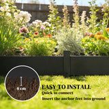 Metal Picket Garden Fence Panels 102cm Wide x 20cm High in Set Of 5 - Velmora