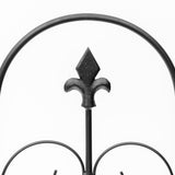 Metal Picket Garden Fence Panels 307cm Wide in Set Of 5 - Velmora