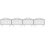 Metal Picket Garden Fence Panels 448cm Wide in Set Of 8 - Velmora