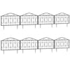 Metal Picket Garden Fence Panels 448cm Wide in Set Of 8 - Velmora