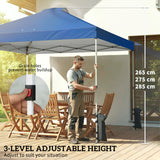 Metal Pop Up Gazebo 297cm Width x 297cm Depth With 3 Sidewalls - Velmora