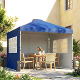 Metal Pop Up Gazebo 297cm Width x 297cm Depth With 3 Sidewalls - Velmora