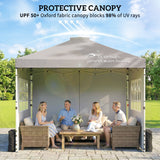 Metal Pop Up Gazebo 297cm Width x 297cm Depth With 3 Sidewalls - Velmora