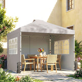 Metal Pop Up Gazebo 297cm Width x 297cm Depth With 3 Sidewalls - Velmora