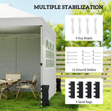 Metal Pop Up Gazebo 297cm Width x 297cm Depth With 3 Sidewalls - Velmora