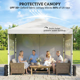 Metal Pop Up Gazebo 297cm Width x 297cm Depth With 3 Sidewalls - Velmora