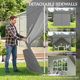 Metal Pop Up Gazebo 300cm Width x 300cm Depth With Sidewalls - Velmora