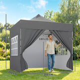 Metal Pop Up Gazebo 300cm Width x 300cm Depth With Sidewalls - Velmora