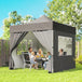 Metal Pop Up Gazebo 300cm Width x 300cm Depth With Sidewalls - Velmora