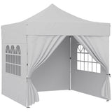 Metal Pop Up Gazebo 300cm Width x 300cm Depth With Sidewalls - Velmora