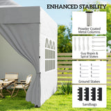 Metal Pop Up Gazebo 300cm Width x 300cm Depth With Sidewalls - Velmora